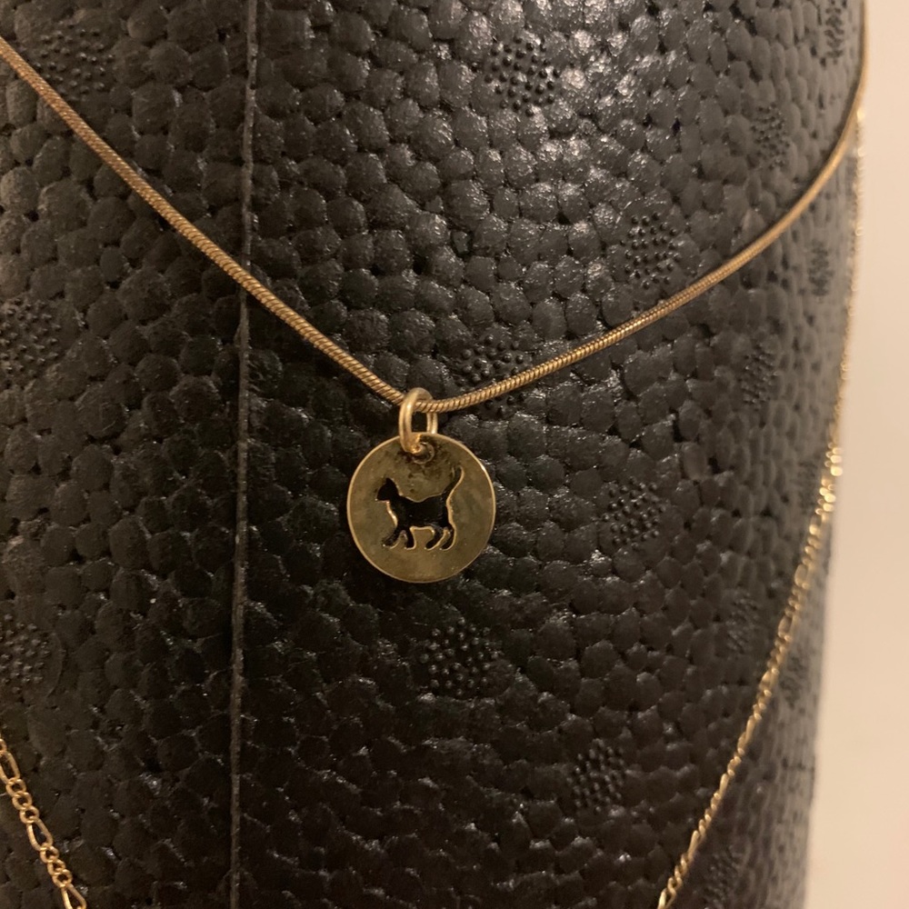 3-in-1 layered necklace with cat charm - Picture 2 of 6